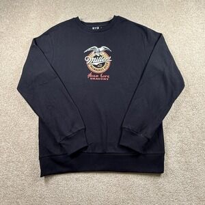 Miller High Life Draught Sweatshirt Mens Medium Black Milwaukee Beer Logo Fleece